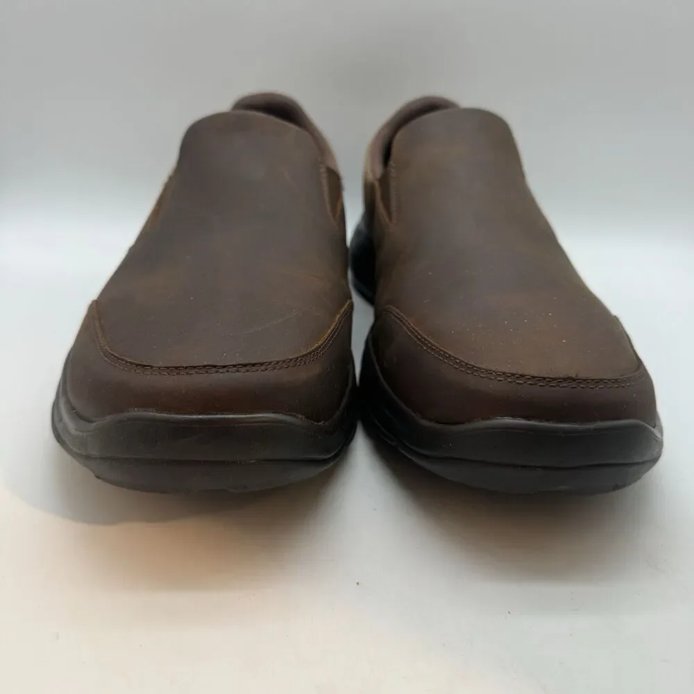 Skechers Glides Calculous 64589 Loafers Men's 16 Dark Brown Leather Gel Infused